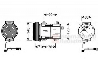 VAN WEZEL 1800k283 -  Компрессор, кондиционер
